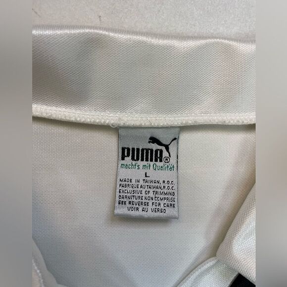 VINTAGE Puma Soccer Jersy Men Large Black White 90s - Picture 4 of 5